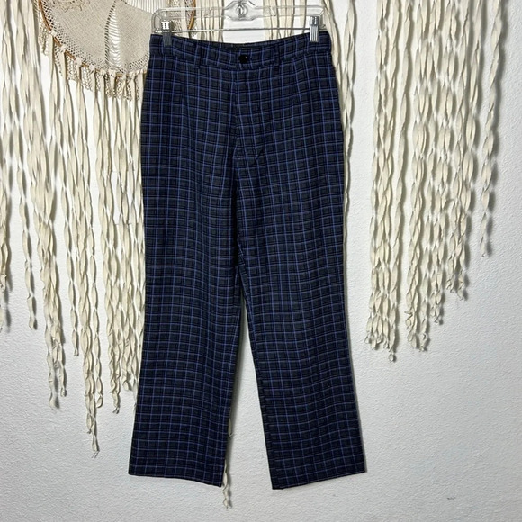 Reformation Pants - Reformation Blue and Gray Plaid High Rise Pant Size 4